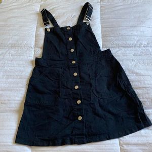 Black mini pinafore dress size 10